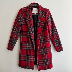 Revamped Red plaid longline Jacket